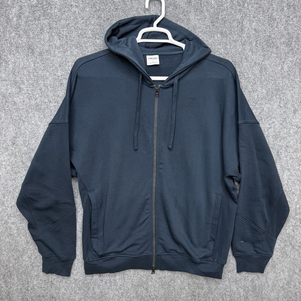 Gymshark Power Zip Up hoodie full zip jacket Men's size Large Blue